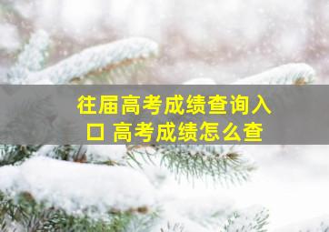 往届高考成绩查询入口 高考成绩怎么查